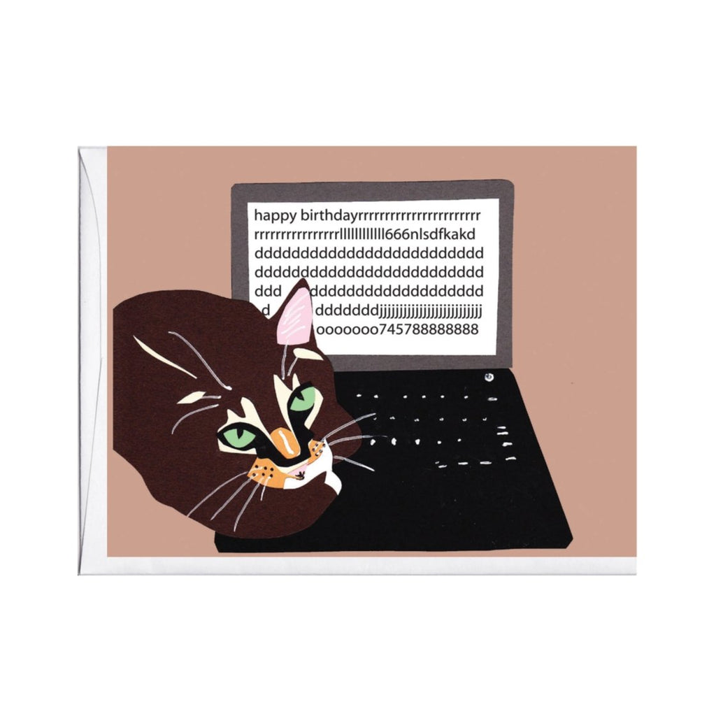 Cat on Keyboard Birthday Card - The Regal Find