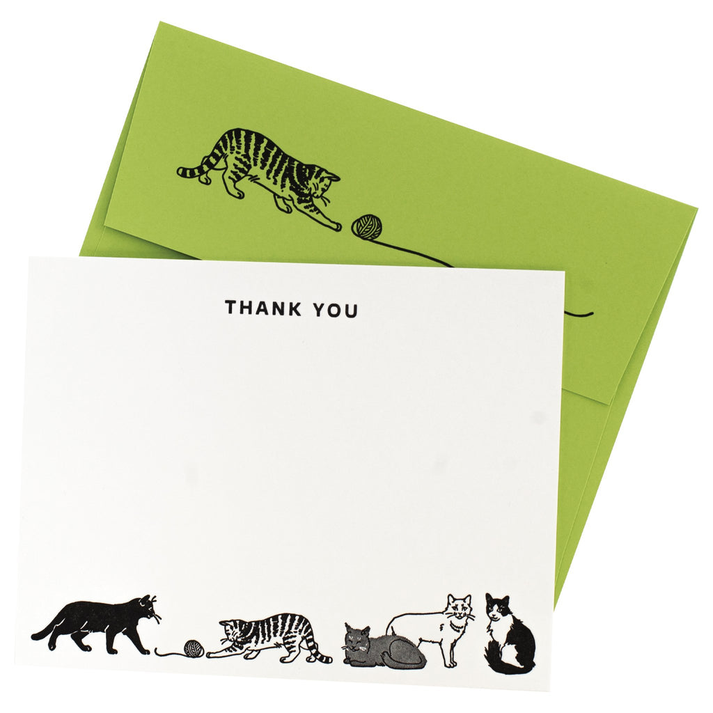 Cats At Play Note Cards with Letterpress Envelopes - The Regal Find