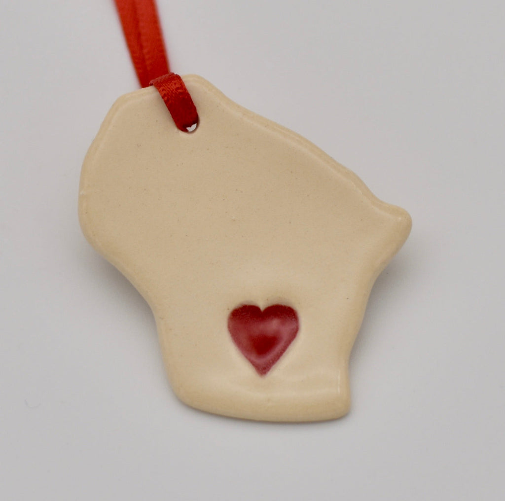 Ceramic Wisconsin Love Ornament - The Regal Find