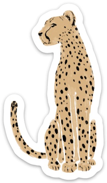 Cheetah Sticker 3.5x2in - The Regal Find