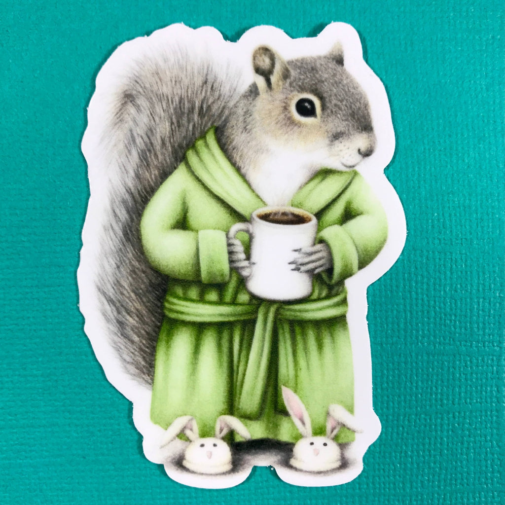 Coffee Squirrel sticker - The Regal Find