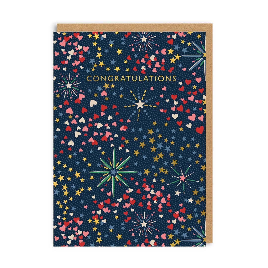 Congratulations Fireworks Card - The Regal Find