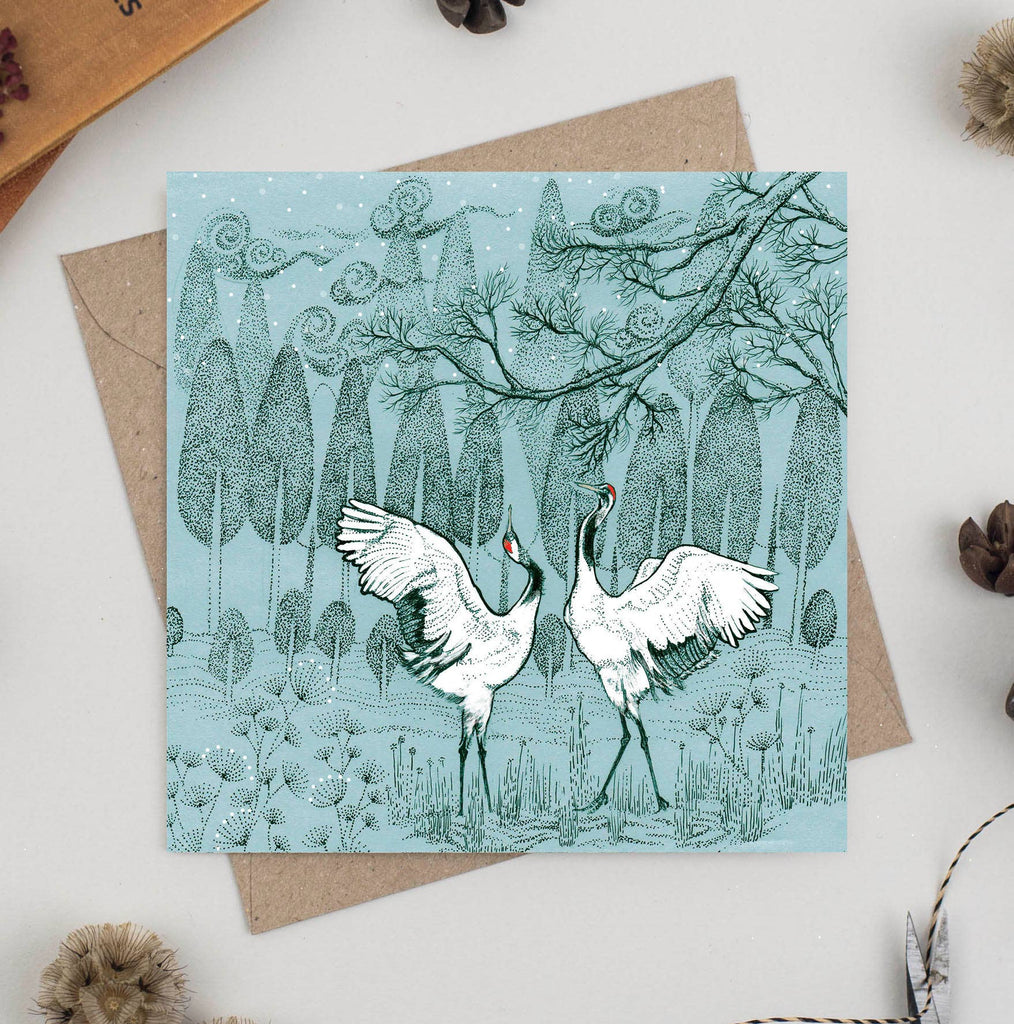 Dancing Cranes Greeting Card - The Regal Find