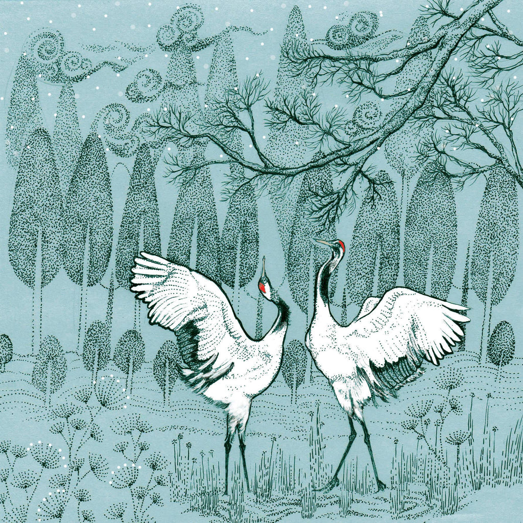 Dancing Cranes Greeting Card - The Regal Find