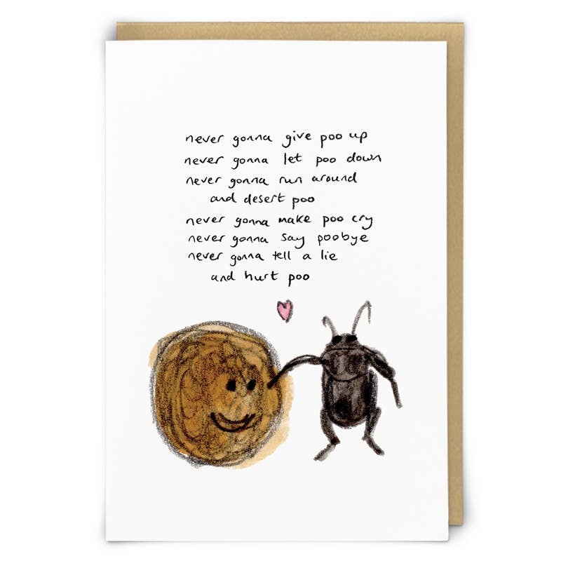 Dung Beetle Greeting Card - The Regal Find