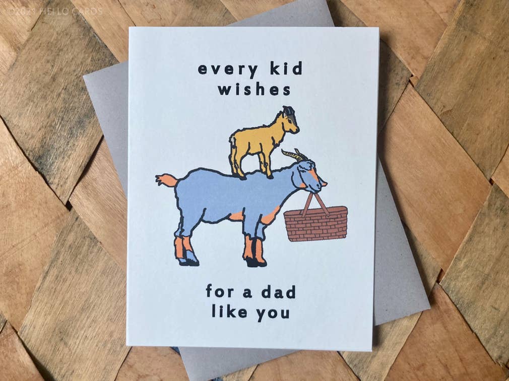 "Every Kid Wishes" Goat Father's Day Card - The Regal Find
