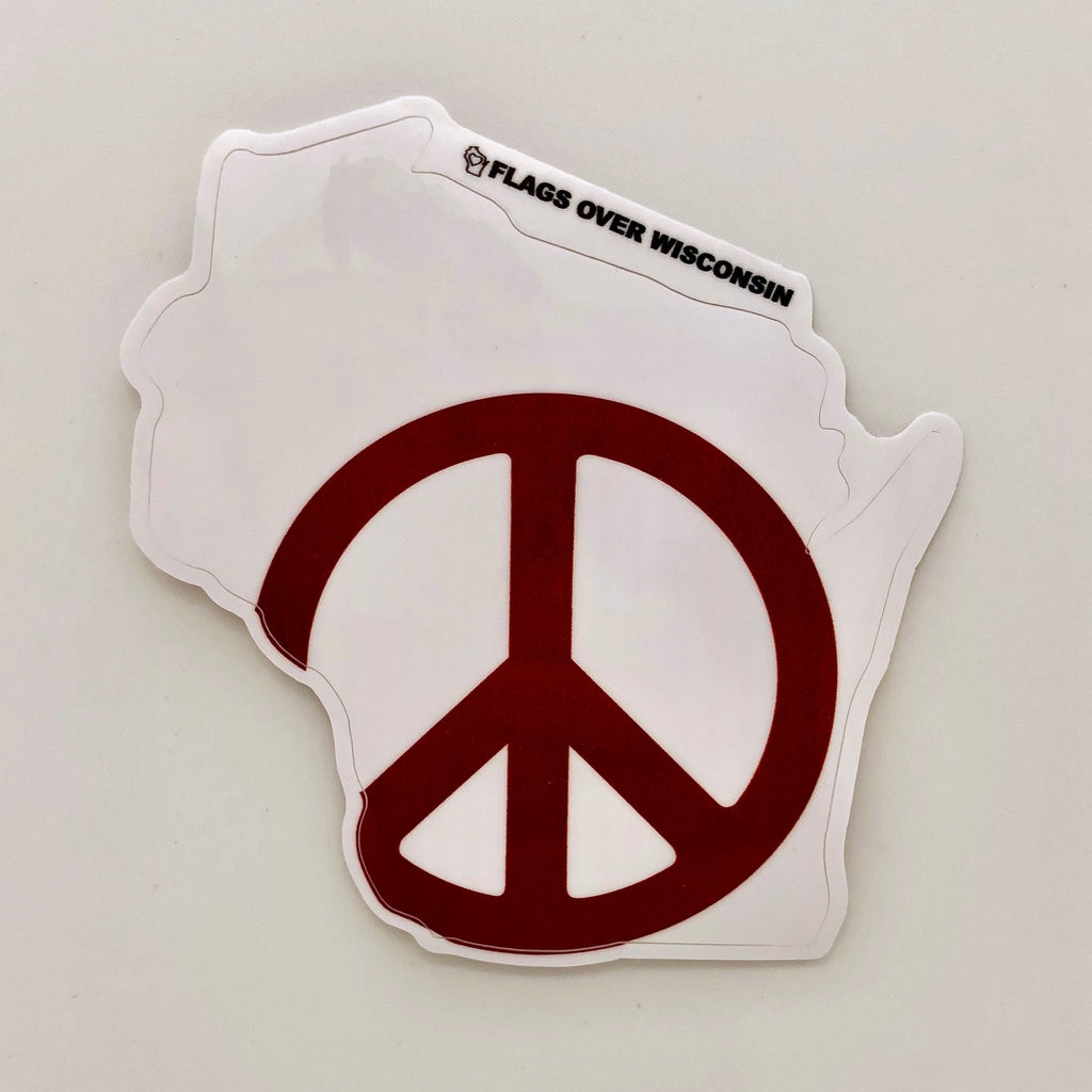 Flags Over Wisconsin Wisconsin Peace Sticker - The Regal Find