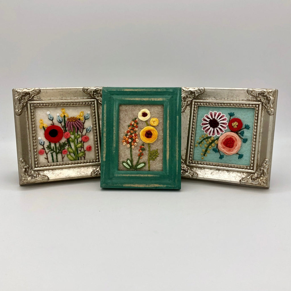 Framed Floral Mini-Embroidery - The Regal Find