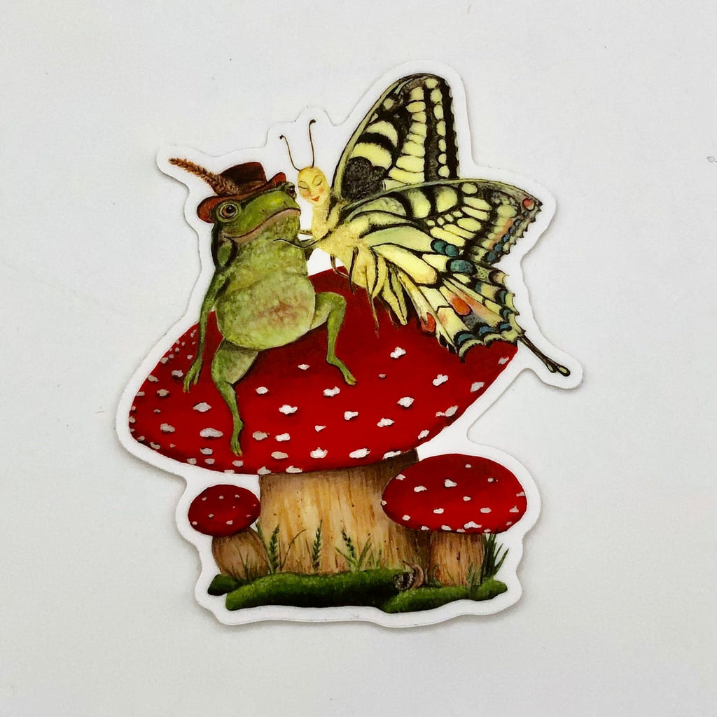 Frog & Butterfly Sticker - The Regal Find