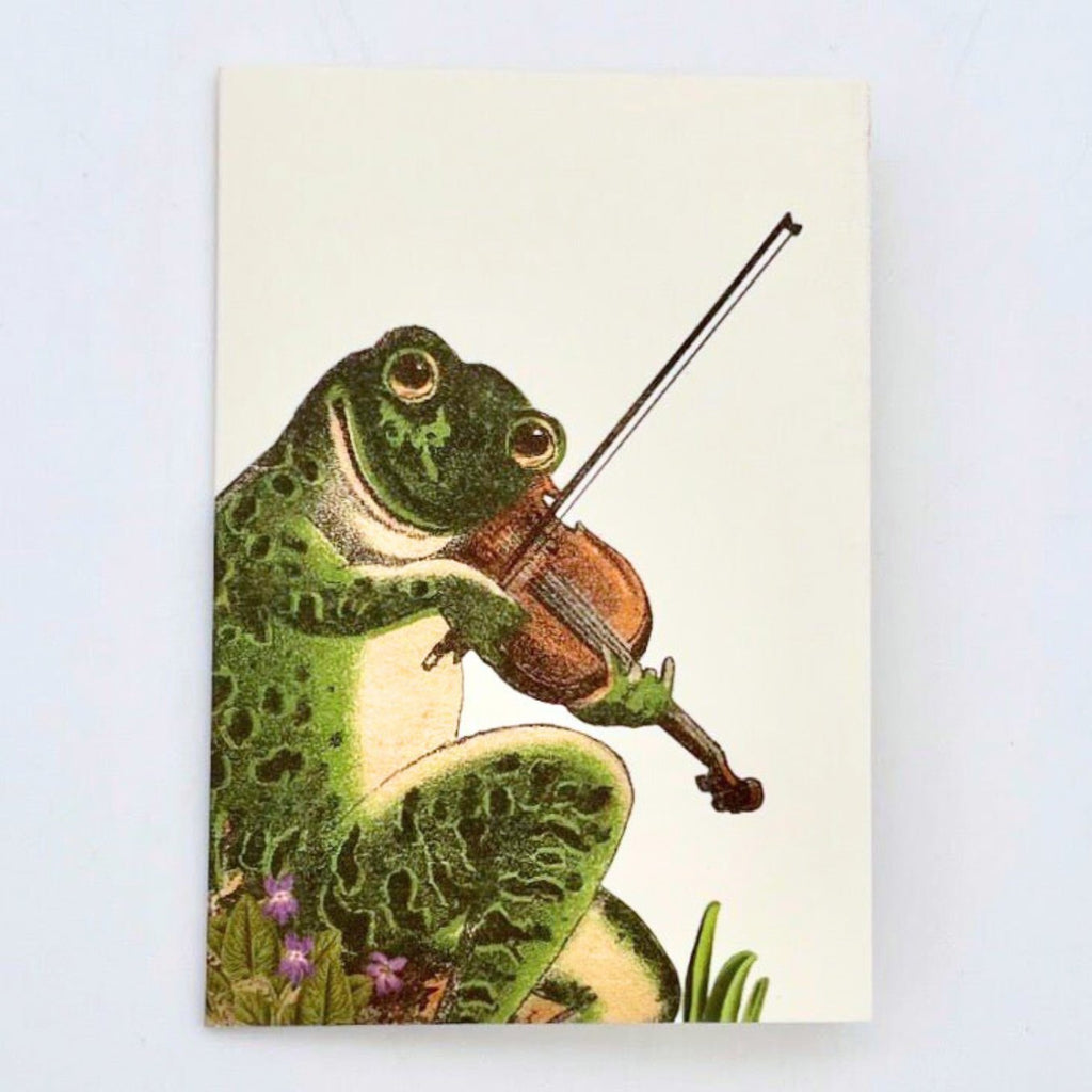Frog with Violin Mini Card - The Regal Find
