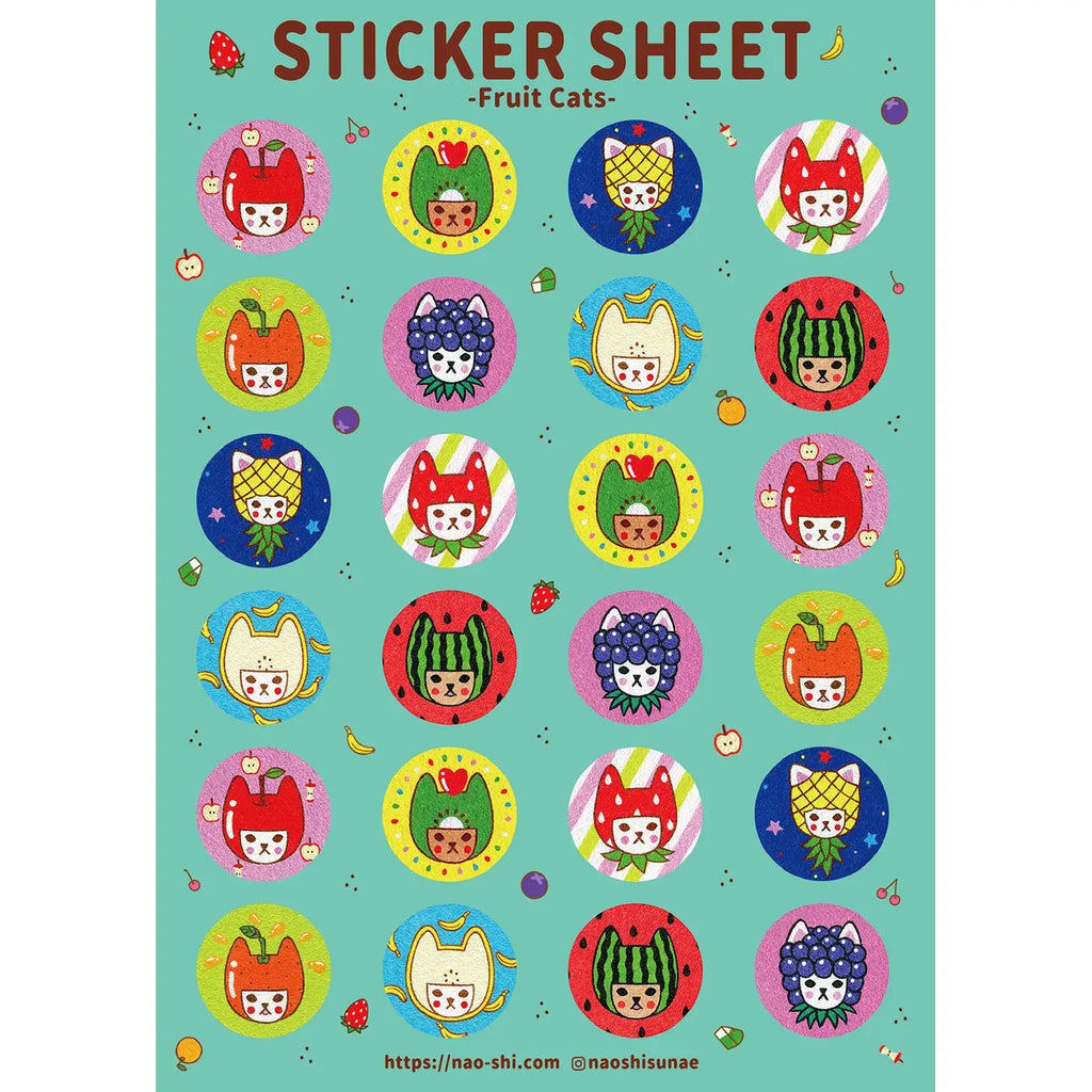 Fruit Cats Sticker Sheet - The Regal Find