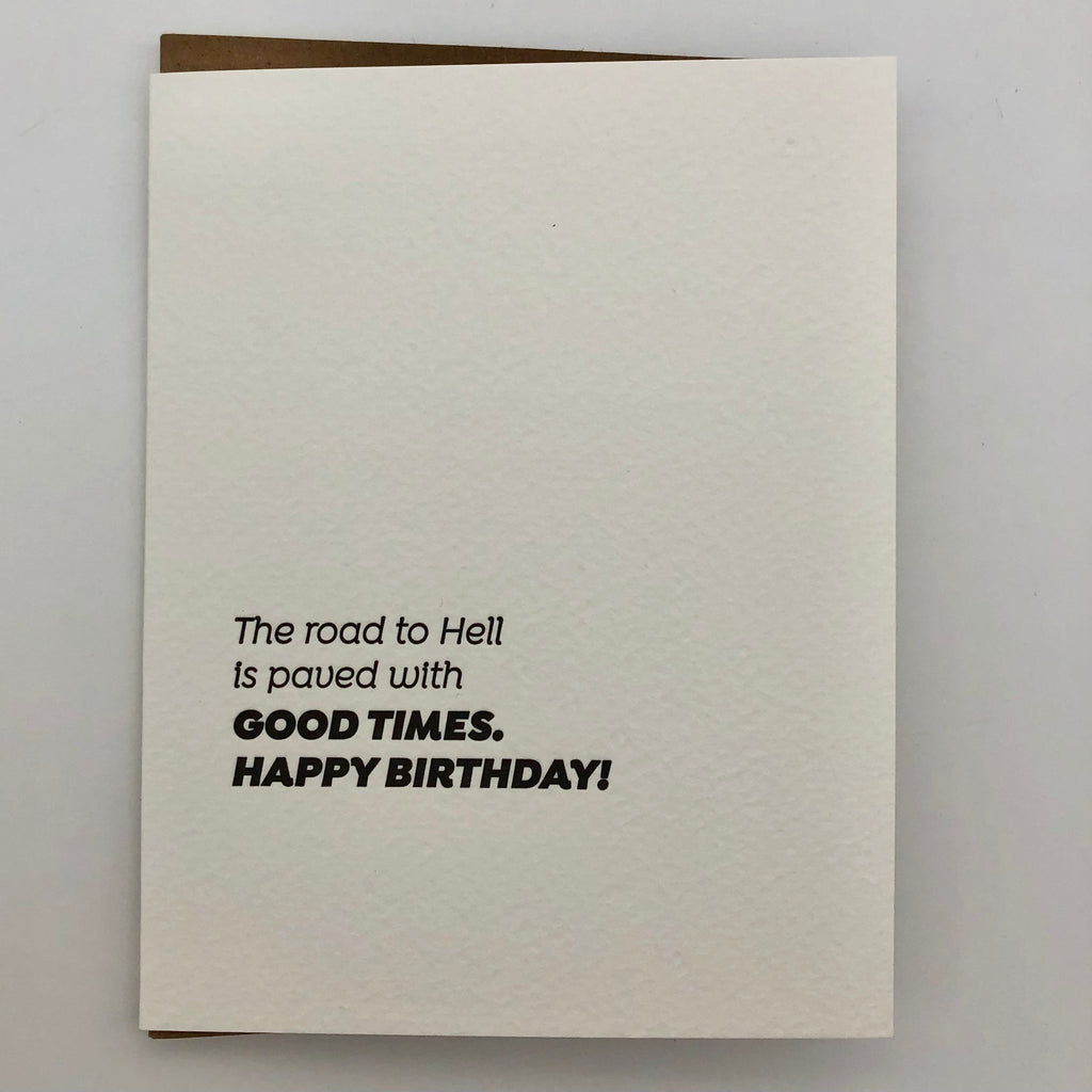 Good Times/Road To Hell Birthday Card - The Regal Find