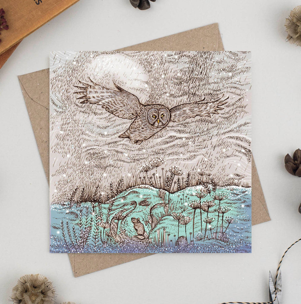 Great Grey Owl Greeting Card - The Regal Find