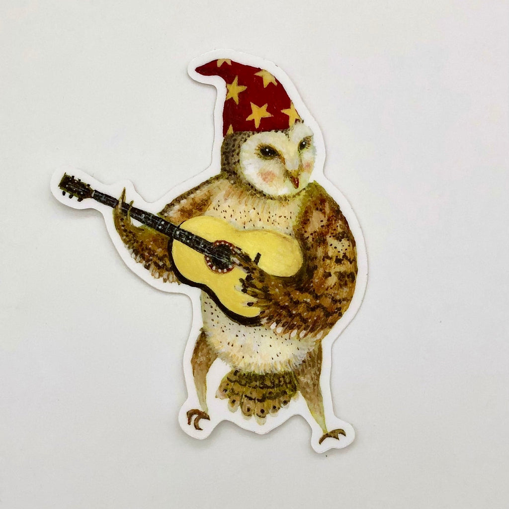 Guitar Owl Sticker - The Regal Find