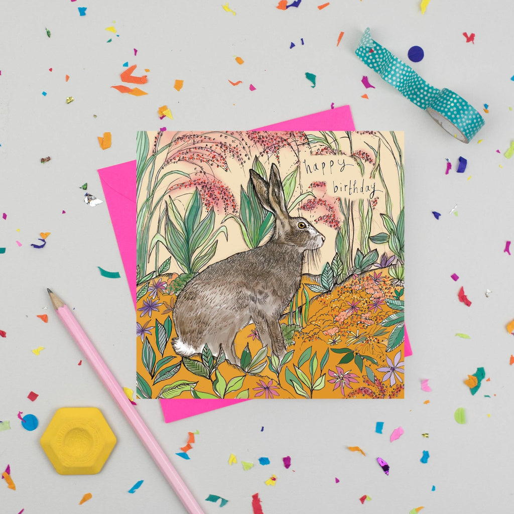 Happy Birthday Hare Greeting Card - The Regal Find