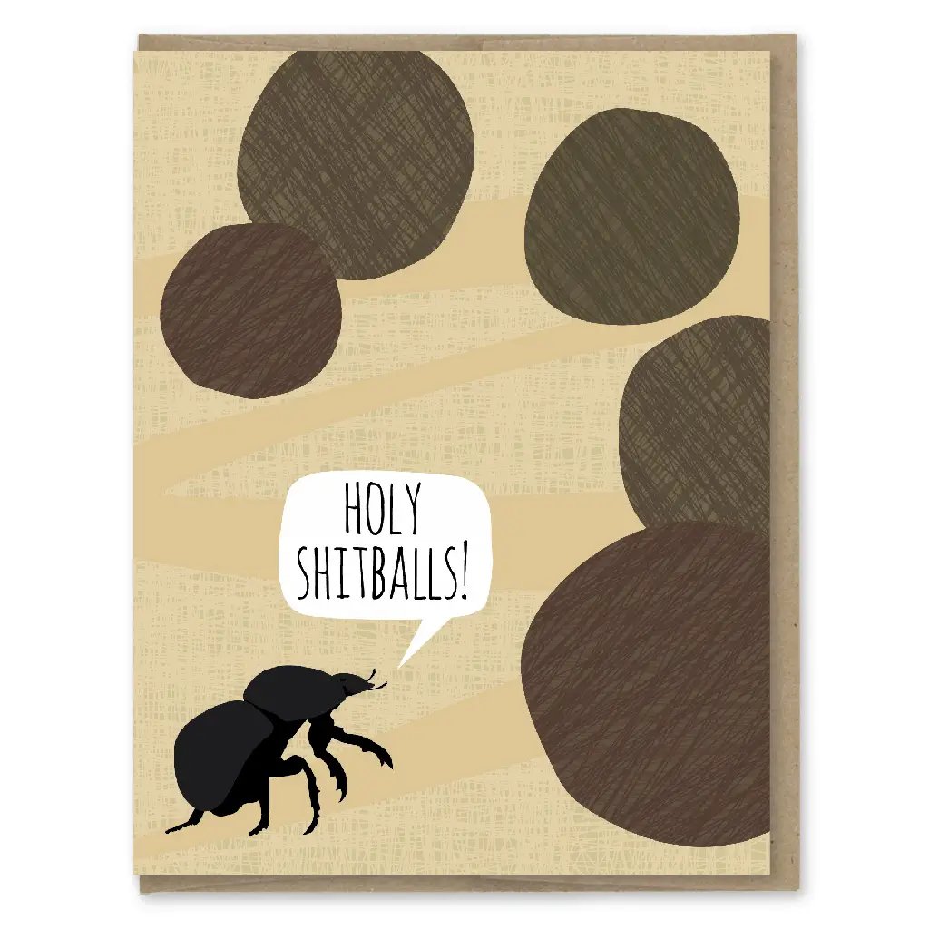 Holy Shitballs Dung Beetle Congratulation Card - The Regal Find