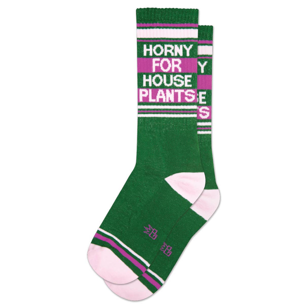Horny For House Plants Gym Crew Socks - The Regal Find