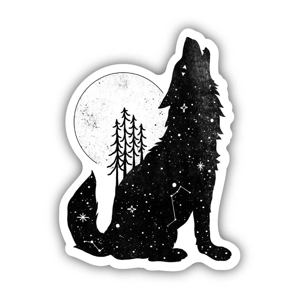 Howling Wolf and Moon Sticker - The Regal Find