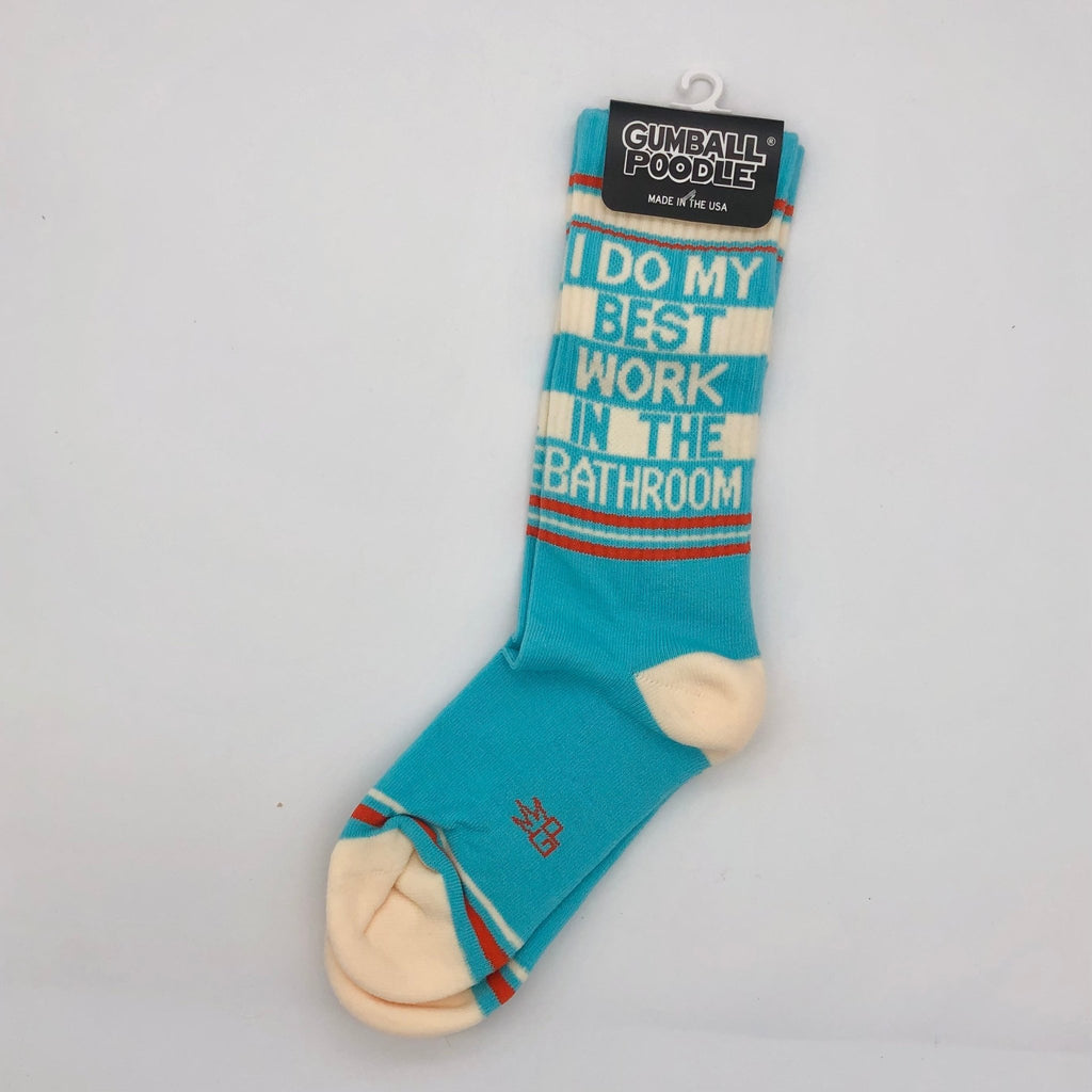 I Do My Best Work In The Bathroom Gym Crew Socks - The Regal Find