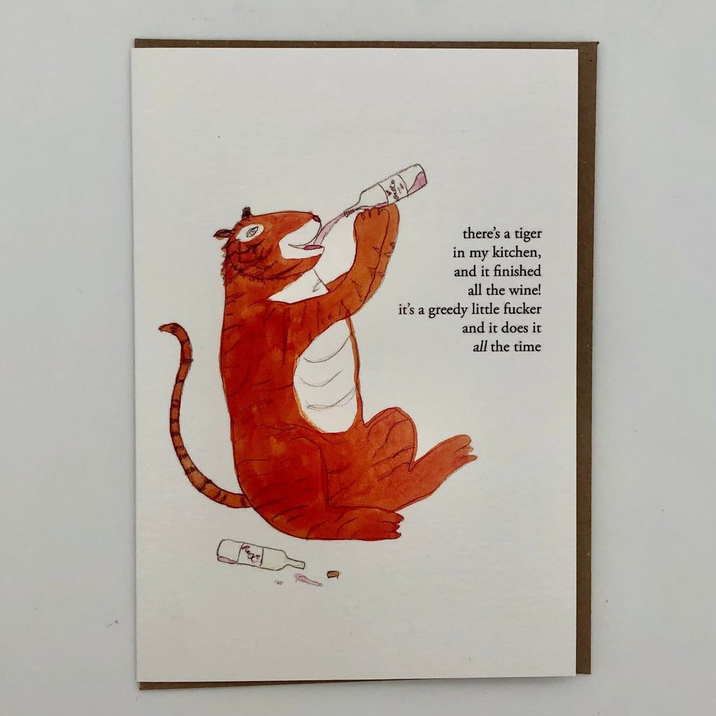 Kitchen Tiger Greeting Card - The Regal Find