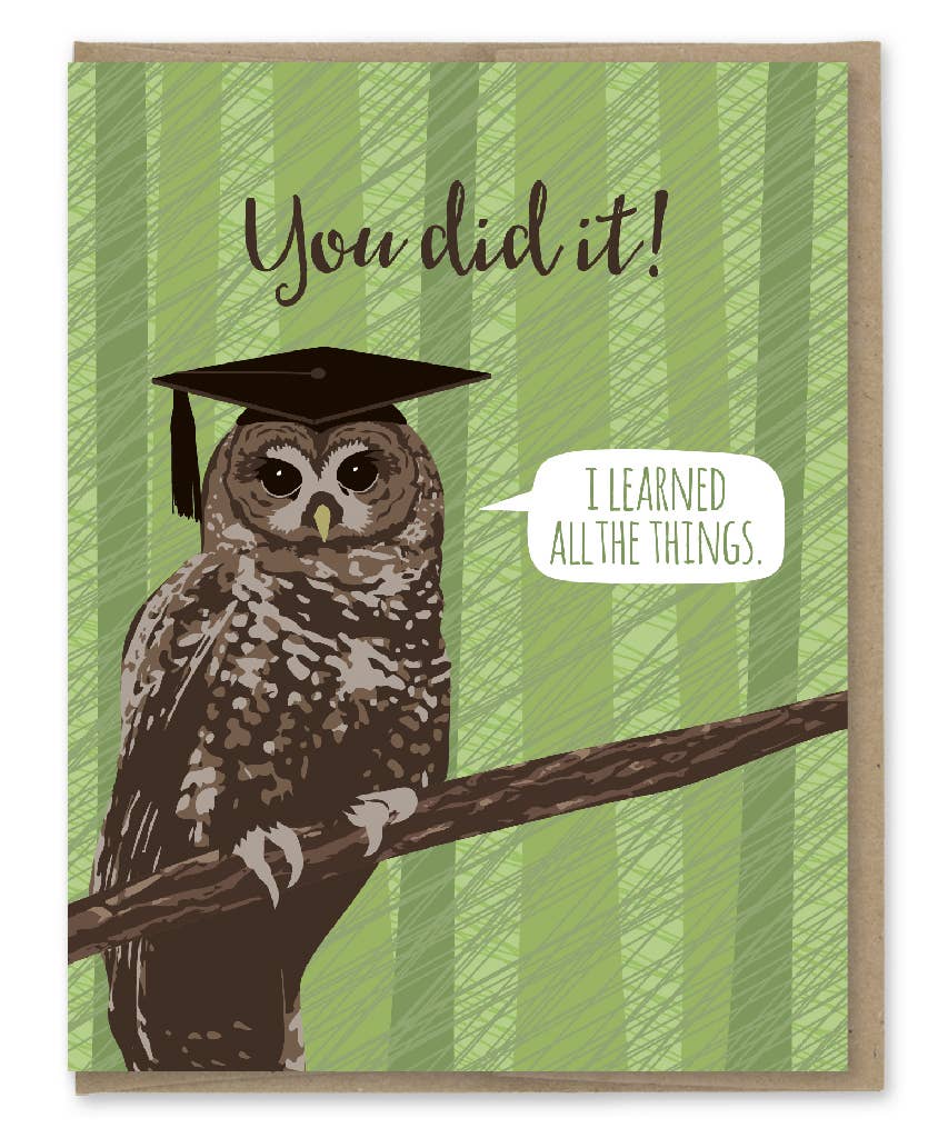 Learned All the Things Owl Graduation Card - The Regal Find