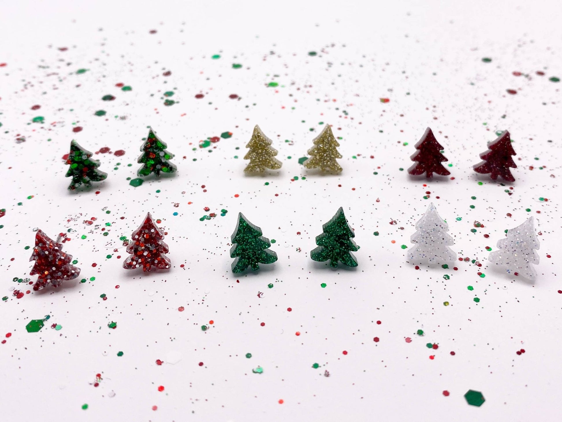 Little Sparkly Christmas Tree Stud Earrings: Xmas Mix - The Regal Find