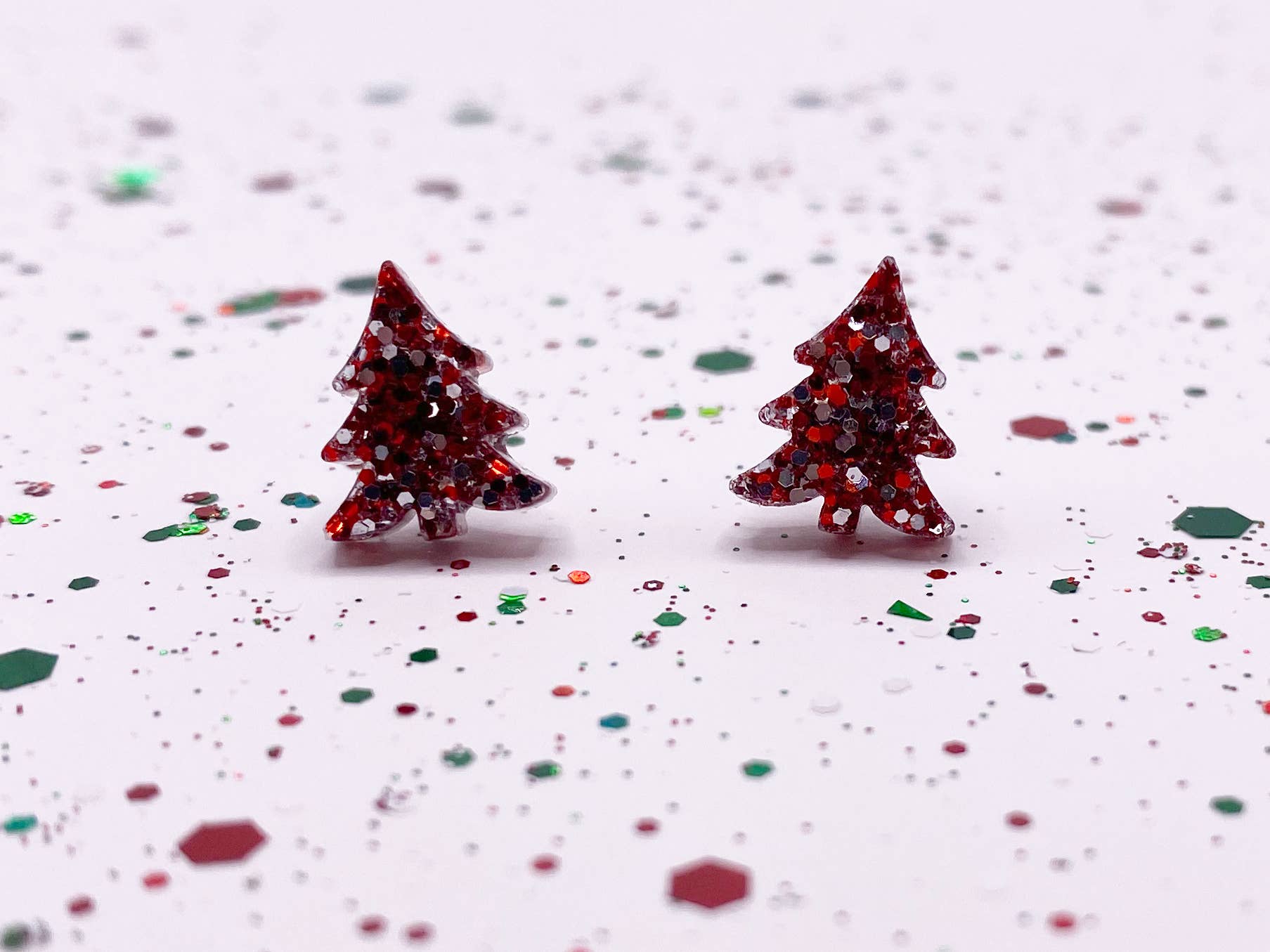 Little Sparkly Christmas Tree Stud Earrings: Xmas Mix - The Regal Find