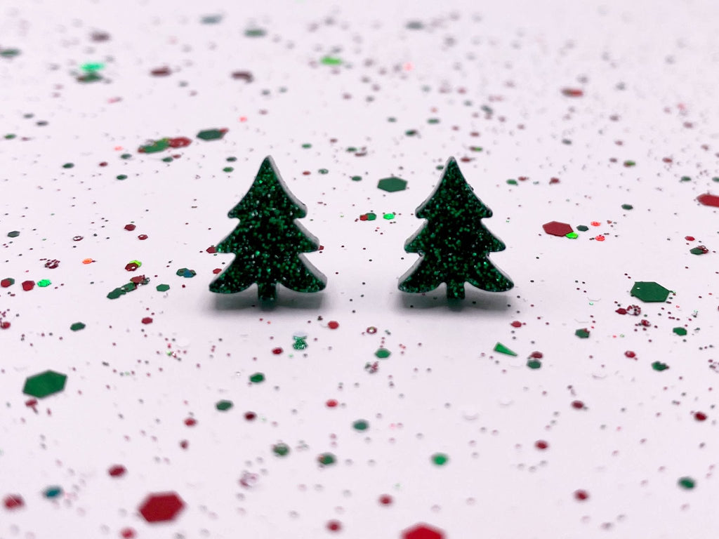 Little Sparkly Christmas Tree Stud Earrings: Xmas Mix - The Regal Find