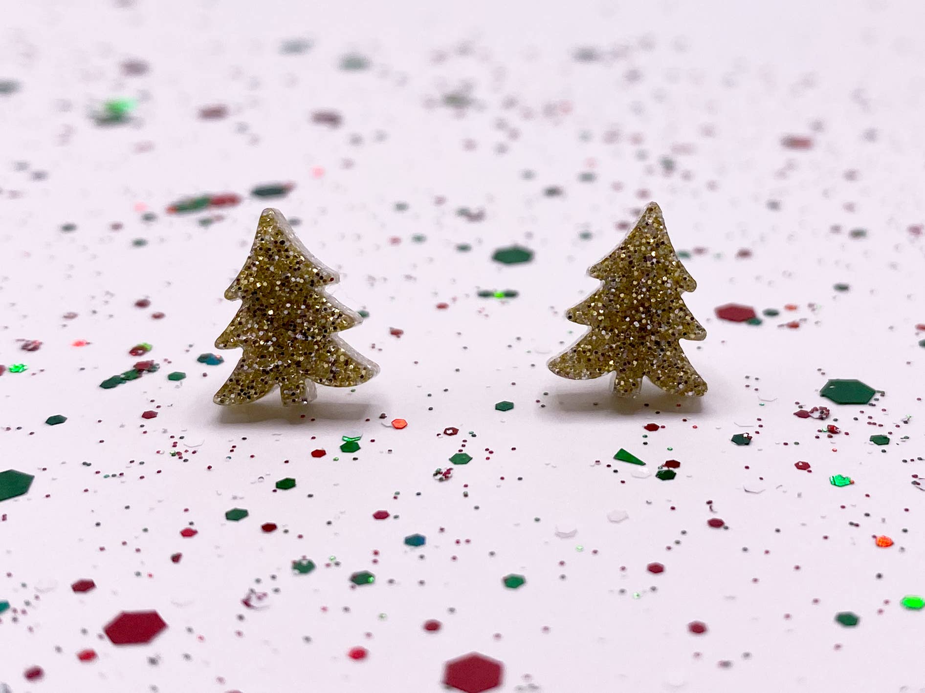 Little Sparkly Christmas Tree Stud Earrings: Xmas Mix - The Regal Find