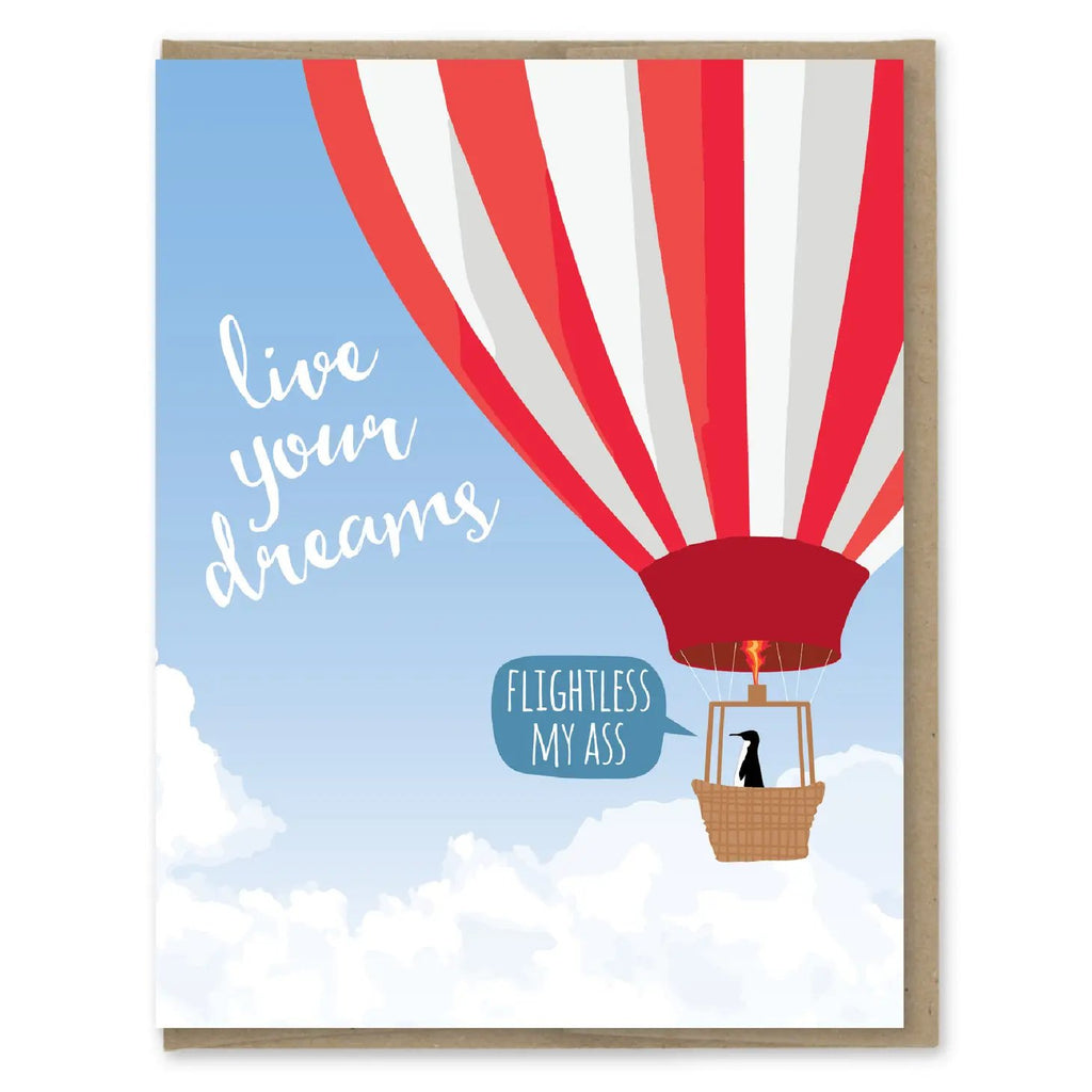 Live Your Dreams Penguin Card - The Regal Find