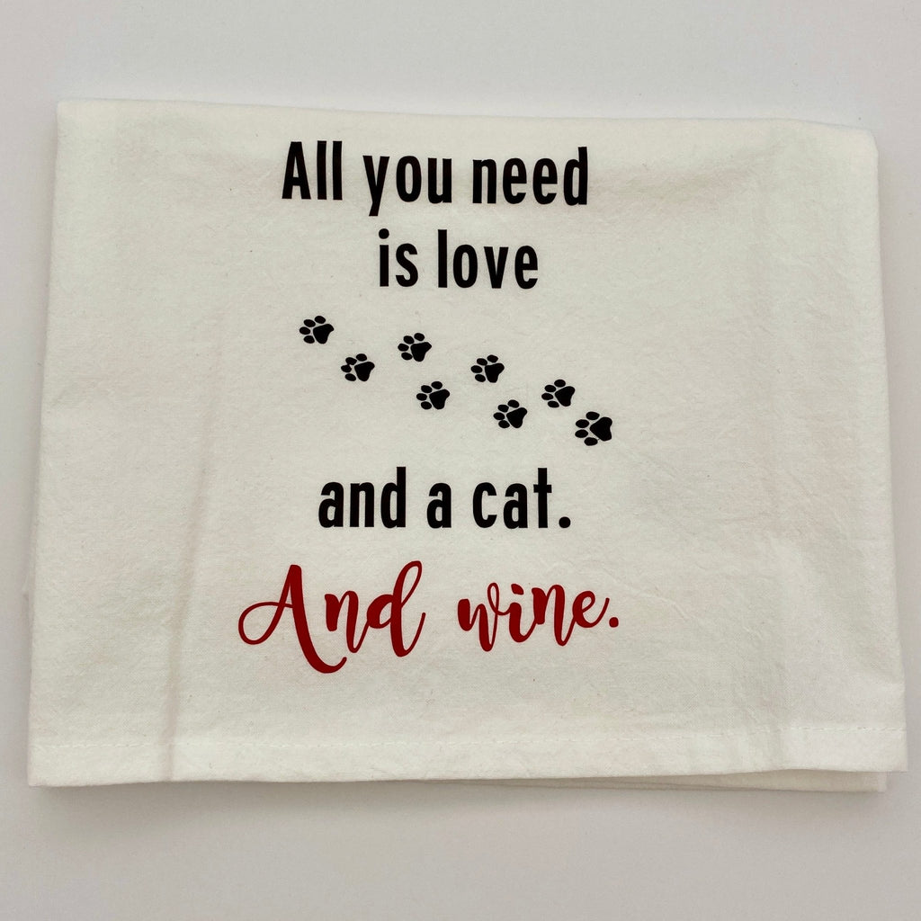 Love, Cats, and Wine Dish Towel - The Regal Find