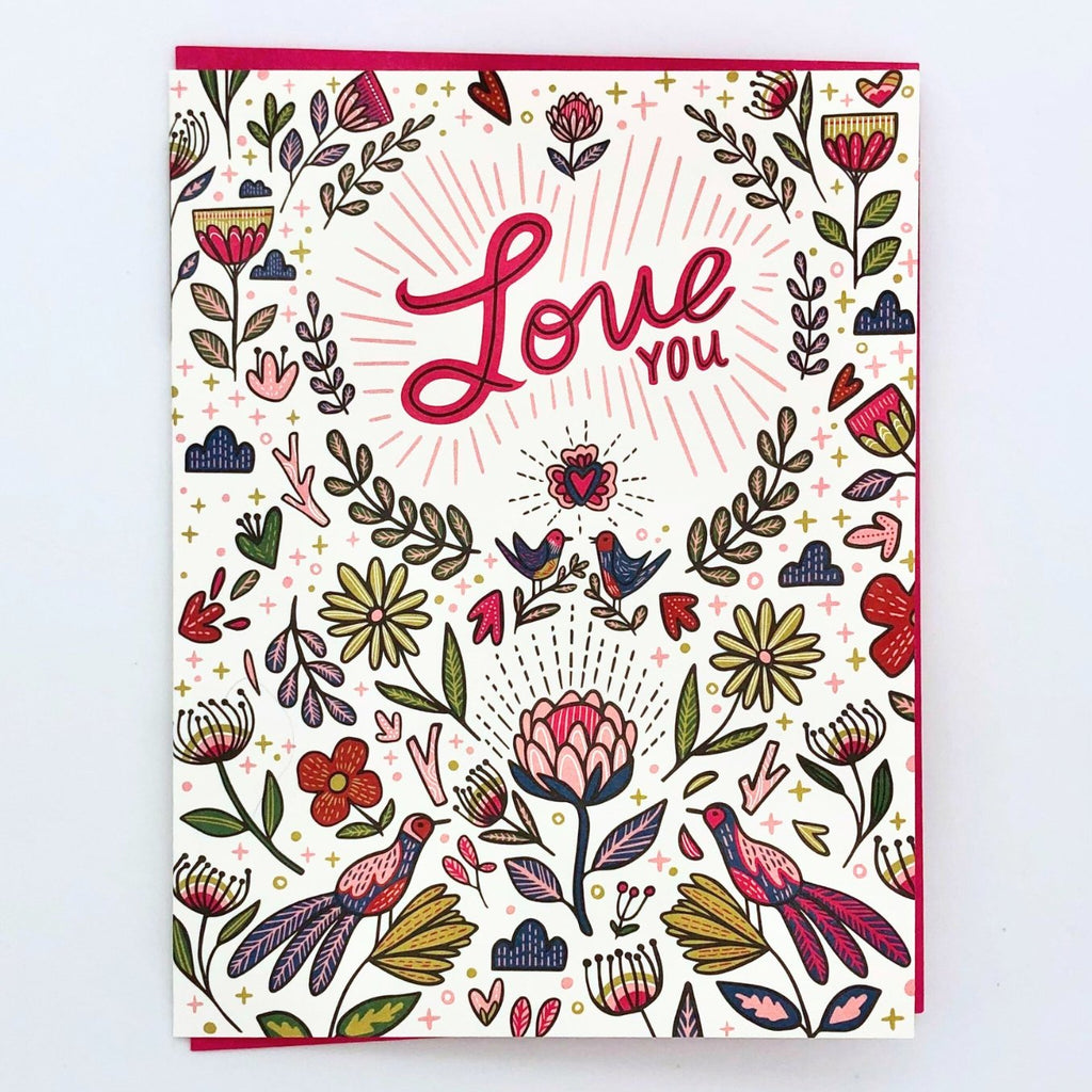 Love You Floral Pattern Card - The Regal Find