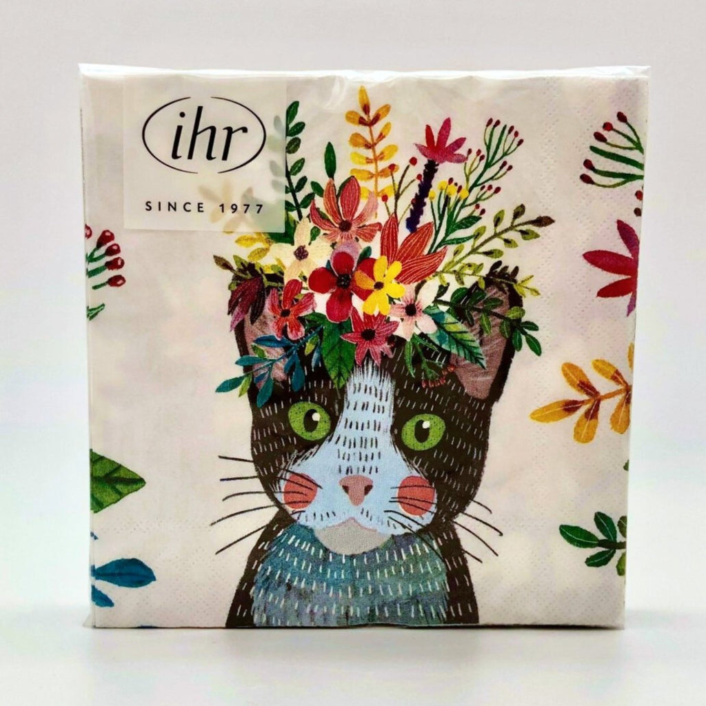 Mia Charro - Floral Cat Lunch Napkins - The Regal Find