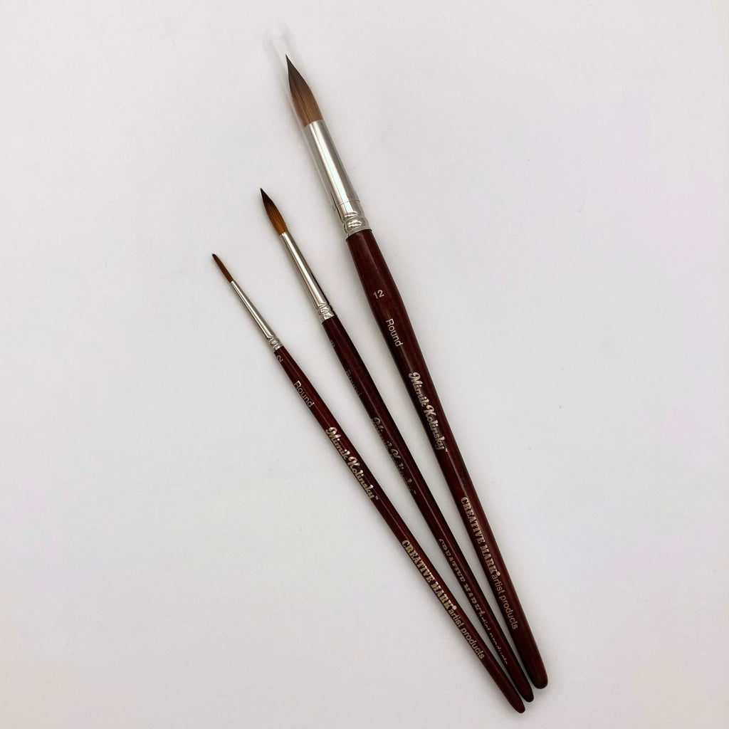 Mimik Kolinsky Watercolor Brush Set Of 3 - The Regal Find