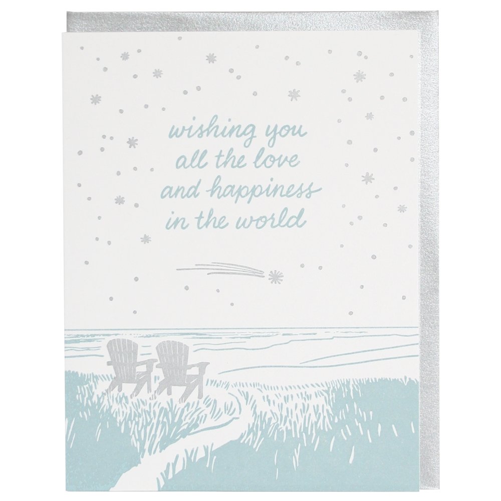 Moonlit Adirondack Chairs Wedding Card - The Regal Find