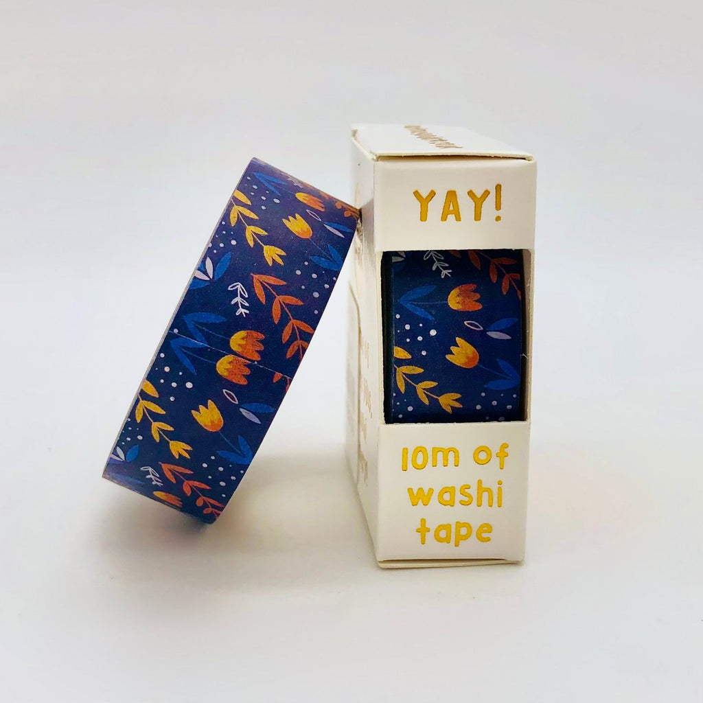 Navy Floral Washi Tape - The Regal Find