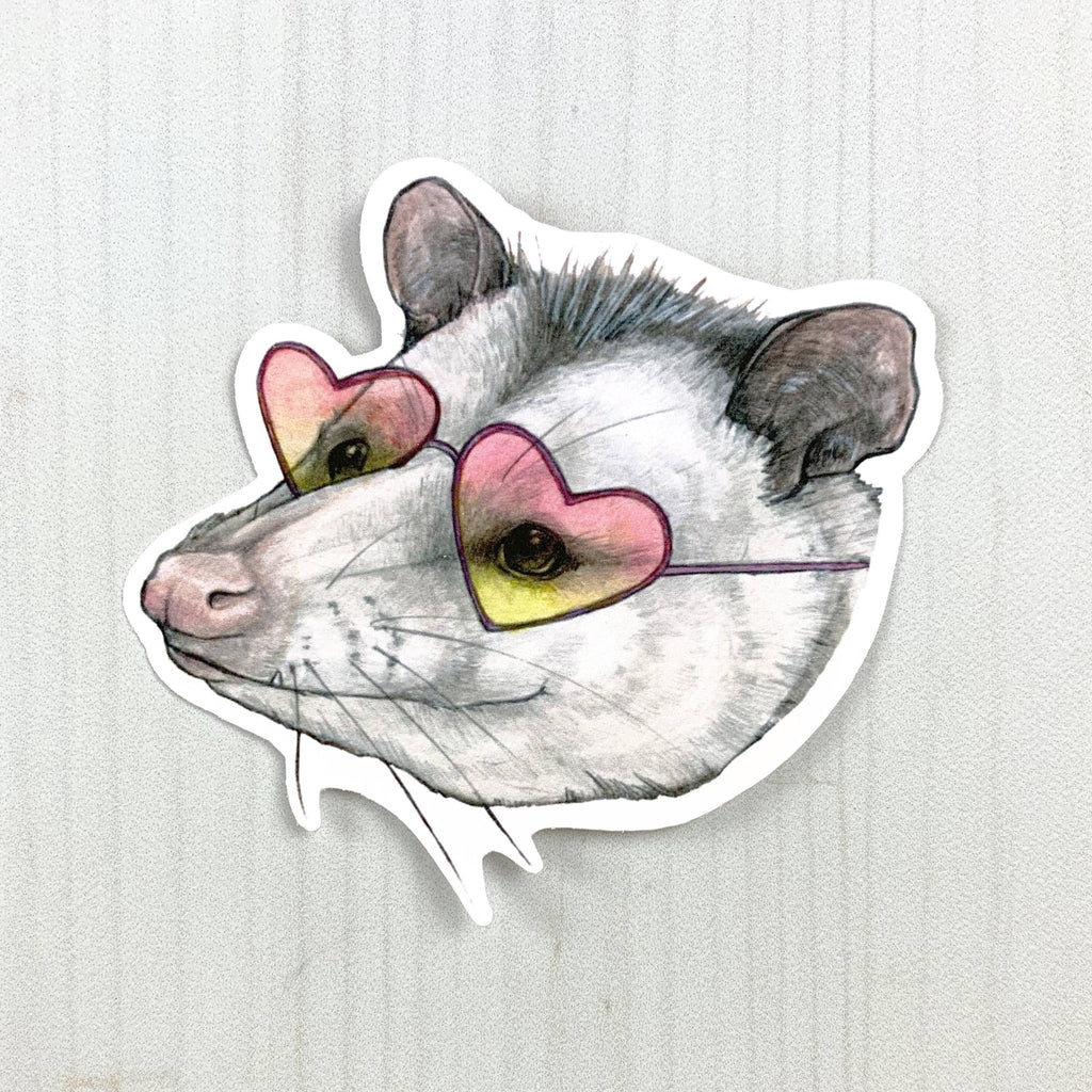 Opossum Sunglasses Matte Vinyl Sticker - The Regal Find