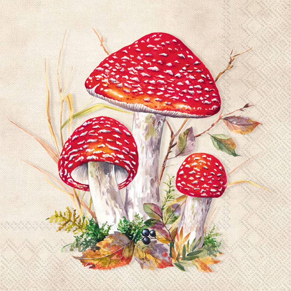 Paper Cocktail Napkins Pack of 20 Toad Mushroomfall - The Regal Find