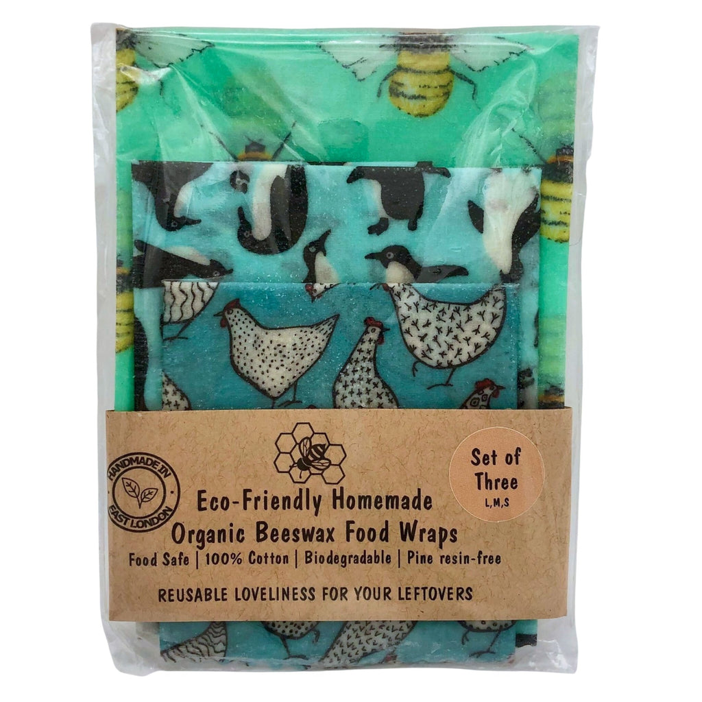 Penguins, Hens & Bees Beeswax Wraps- Set of 3 - The Regal Find