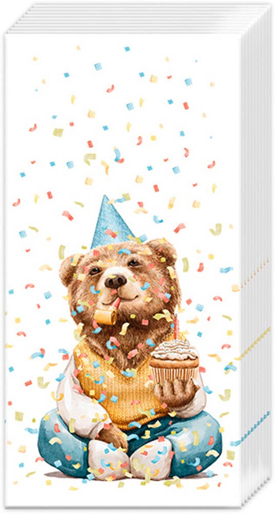 Pocket Tissues Pack of 10 Happy Teddy - The Regal Find