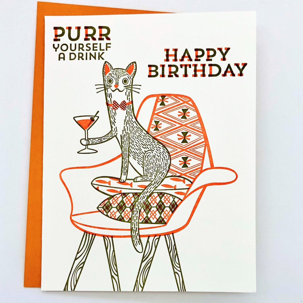 Purr Yourself a Drink Birthday Card - The Regal Find