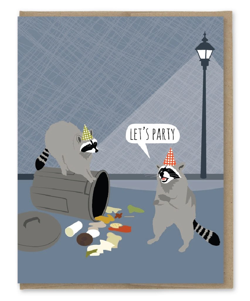Raccoon Party Birthday Card - The Regal Find