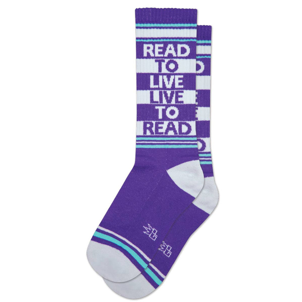 Read To Live Live To Read Gym Crew Socks - The Regal Find