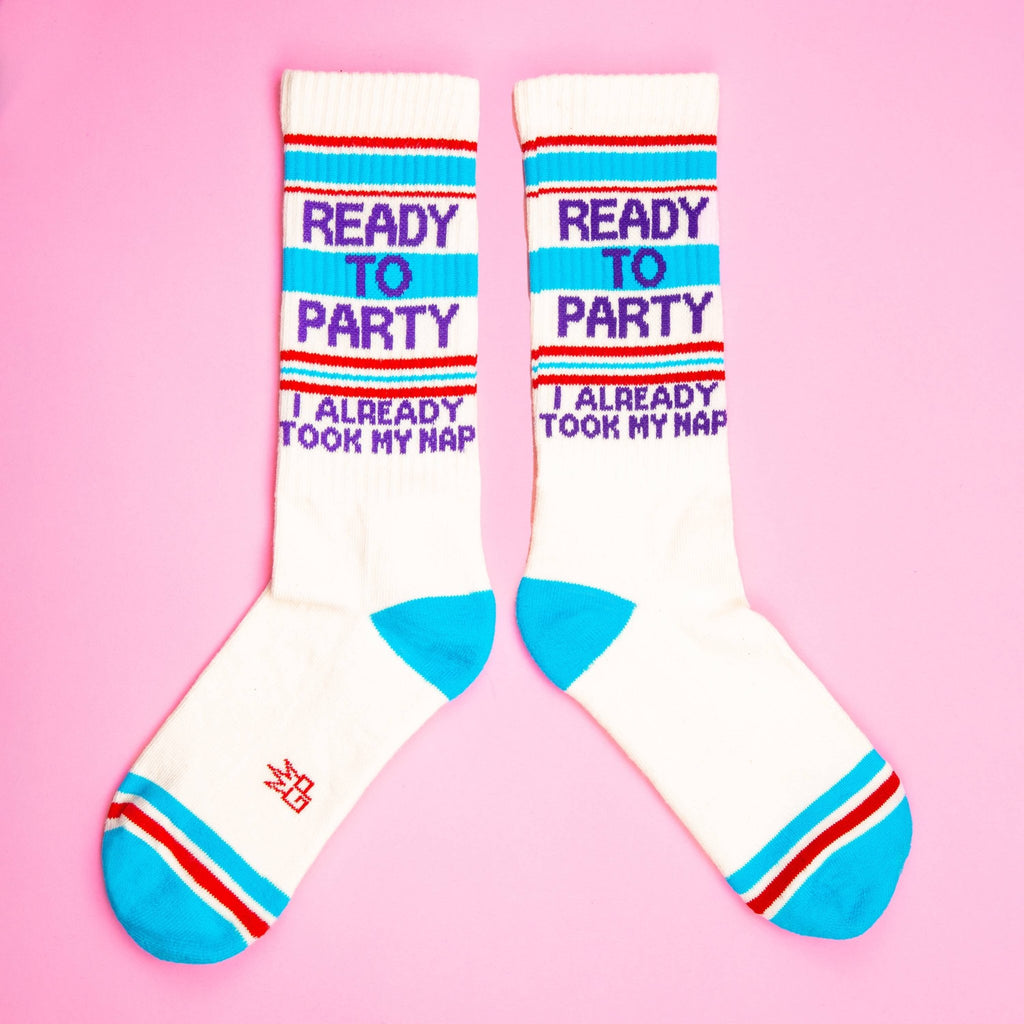 Ready to Party I Already Took My Nap Gym Crew Socks - The Regal Find
