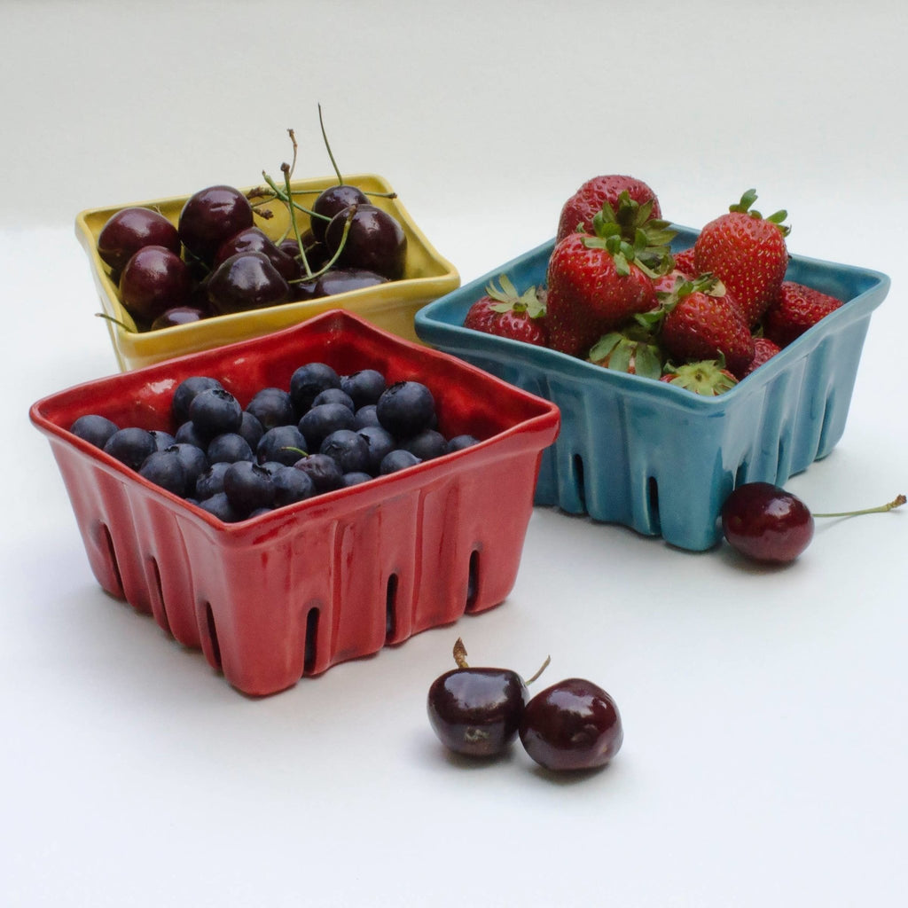 Red Small Ceramic Berry Baskets - The Regal Find