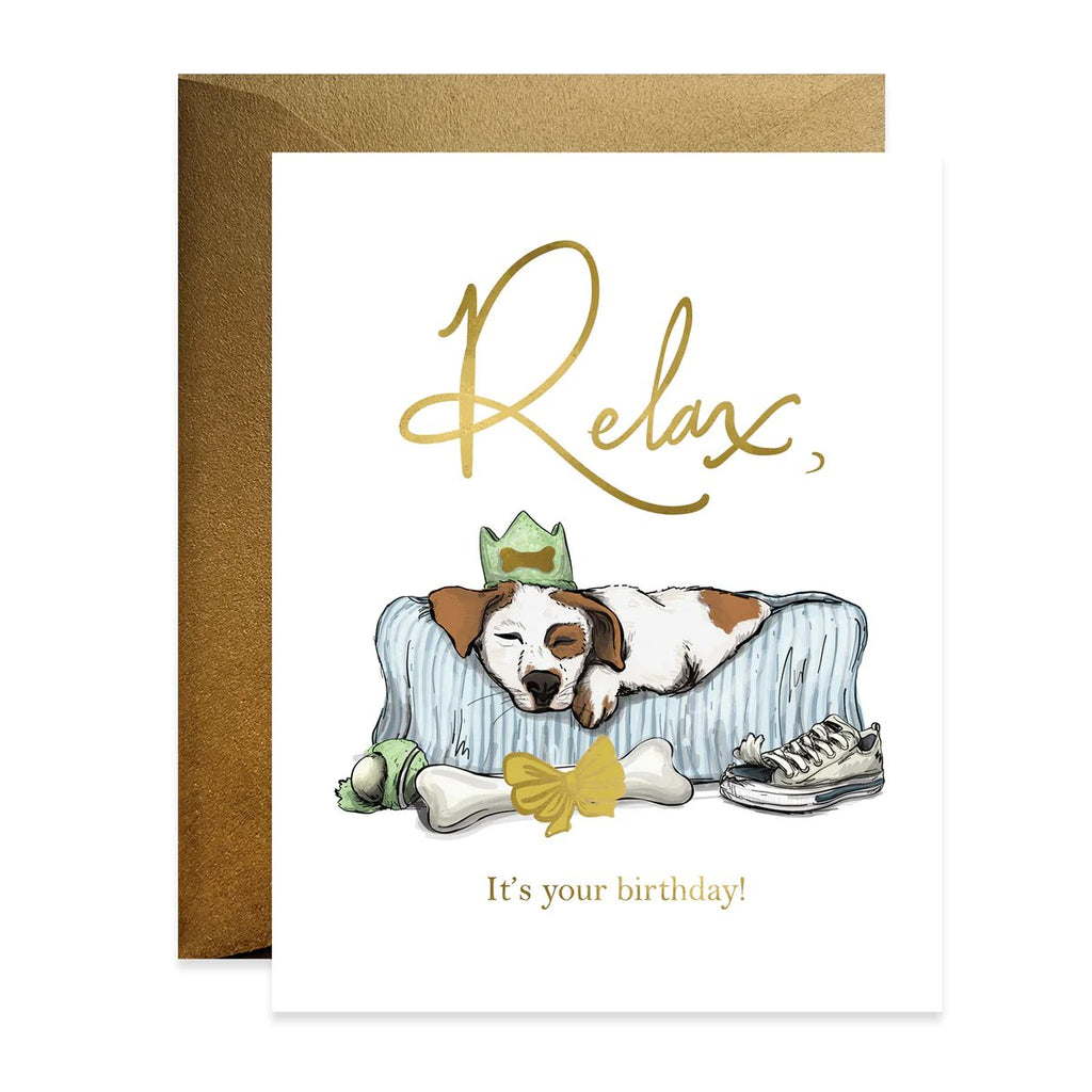 Relaxed Puppy Birthday Card - The Regal Find