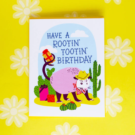Rootin'Tootin' Birthday A2 Single Greeting Card - The Regal Find