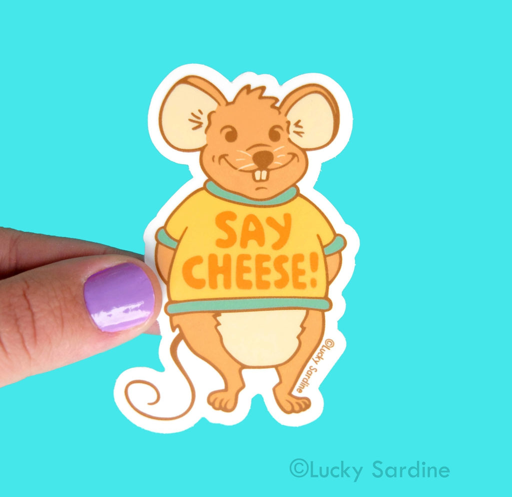 Say Cheese, Mouse Vinyl Sticker - The Regal Find