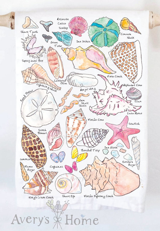 Sea Shell Collector Ocean Beach Kitchen Towel - The Regal Find