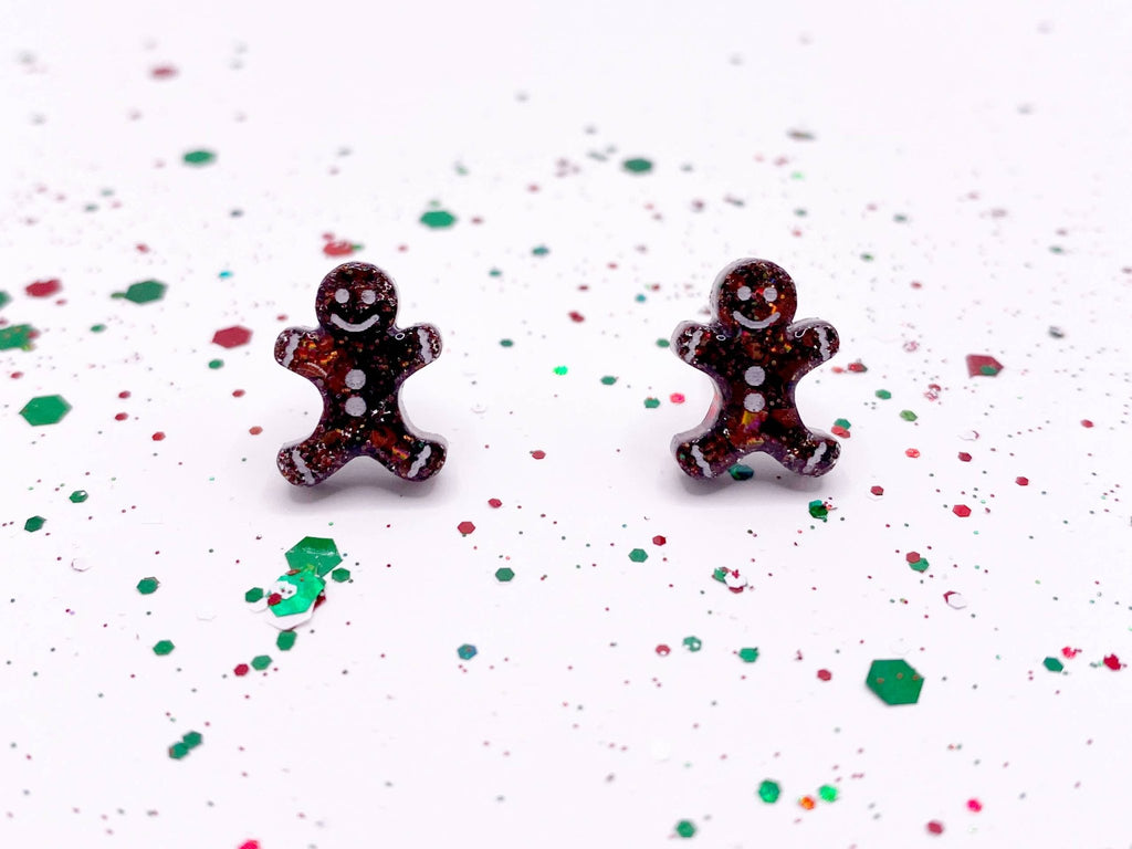 Small Holiday Gingerbread Stud Earrings - The Regal Find